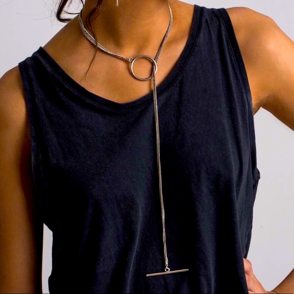 Sterling Draped Toggle Necklace